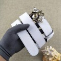 Fake Gucci leather belt with bee 499638 white HY20044Lh27