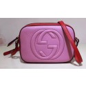 Fake Gucci Soho Metallic Leather Disco Bag 308364 Rose HY23741RY48