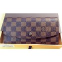 Fake Louis Vuitton Damier Ebene Canvas Emilie Wallet Rouge M60136 Brown HY24608bz90