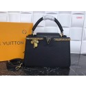 Fake Louis Vuitton Original Leather CAPUCINES PM M52963 Black HY11464Sq37