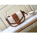 Fake Louis Vuitton Taurillonleather and canvas trim M59446 brown HY23264GR32