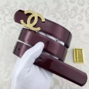 Fashion Chanel 30mm Patent Leather Belt CH5230 Wine HY18205Of26
