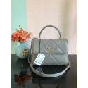 Fashion Chanel CC original lambskin top handle flap bag A92236 light gray&Gold-Tone Metal HY4125OM51