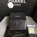 Fashion Chanel WOC Original Calfskin Leather Black Shoulder Bag 33814 Silver HY26025OM51
