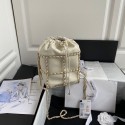 First-class Quality Chanel Drawstring Bag Lambskin & Gold Metal AS2314 AS2313 White HY13804xO55