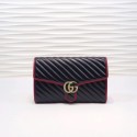 First-class Quality Gucci GG Marmont clutch 498079 black&red HY10119fm32