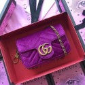 First-class Quality Gucci GG Marmont Velvet Super Mini Bag 476433 Purple HY3584xO55