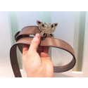 Gucci 25MM Leather Belt 414519 Apricot HY1381tL32