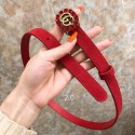 Gucci 2CM Leather Belt 414521 Red HY556rd58