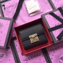 Gucci Calfskin Leather Padlock Wallet 453155 Black HY18215lu18