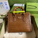 Gucci Diana small crocodile tote bag 660195 Brown HY16251rd58