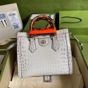 Gucci Diana small crocodile tote bag 660195 white HY21866uT54