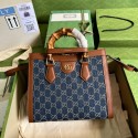 Gucci GG denim jacquard Diana mini tote bag 655661 Blue HY6100vj67
