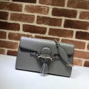 Gucci GG Leather Shoulder Bag 449635 grey HY25538sY95