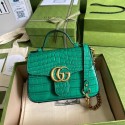 Gucci GG Marmont crocodile mini top handle bag 547260 green HY10743Ri95