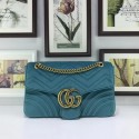 Gucci GG Marmont Embroidered Velvet Bag 443496 SkyBlue HY5464oK58