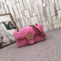 Gucci GG Marmont Embroidered Velvet mini Bag 446744T Pink HY5346zd34