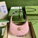 Gucci GG Marmont half-moon-shaped mini bag 699514 pink HY21828iv85
