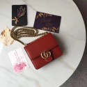 Gucci GG Marmont Leather mini Chain Bag 431384 Red HY11774sp14
