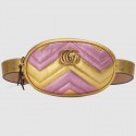 Gucci GG Marmont matelasse leather belt bag 476434 Pink&gold HY5195hc46