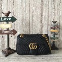 Gucci GG Marmont Matelasse Leather Shoulder Bag 443497 Black HY25372EC68