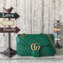 Gucci GG Marmont Matelasse Leather Shoulder Bag 443497 Green HY18014uZ84