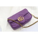 Gucci GG Marmont matelasse leather super mini bag 476433 purple HY856ED90