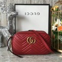 Gucci GG Marmont Matelasse Shoulder Bag 447632A Red HY9259zS17