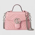 Gucci GG Marmont mini top handle bag 547260 pink HY24837su78