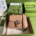 Gucci GG Marmont mini top handle bag 583571 Rose beige HY23061VF54