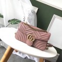 Gucci GG Marmont Original Leather small matelasse shoulder bag 443497 pink HY10032xh67