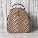 Gucci GG Marmont Quilted Leather Backpack 476671 Apricot HY5552wn15