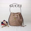 Gucci GG Marmont Quilted Leather Bucket Bag 476674 Apricot HY8226DS71