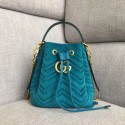 Gucci GG Marmont quilted leather bucket bag 525081 green suede HY21494Oj66