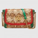 Gucci GG Marmont raffia small shoulder bag 574433 Red and green HY5807gN72