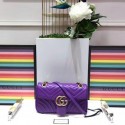 Gucci GG Marmont Sheenskin Shoulder Bag 443497A purple HY14802Yr55