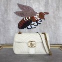 Gucci GG Marmont Sheenskin Shoulder Bag 443497A While HY24309MB38
