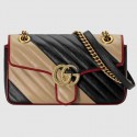Gucci GG Marmont small shoulder bag 443497 Beige and black HY12473fo19