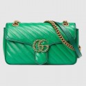 Gucci GG Marmont small shoulder bag 443497 Emerald green HY329yC28