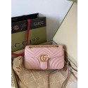 Gucci GG Marmont small shoulder bag 443497 light pink HY7515lk46