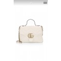 Gucci GG Marmont Small Top Handle Bag 498110 White HY10461Cw85