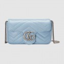 Gucci GG Marmont super mini bag 476433 Pastel blue HY23970hT91