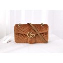 Gucci GG Marmont velvet medium shoulder bag 443497 Taupe HY6054Kf26