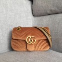 Gucci GG Marmont velvet mini bag 446744 brown HY1227dw37