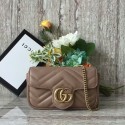 Gucci GG Marmont Velvet Nano Shoulder Bag 476433A Brown HY2672bT70