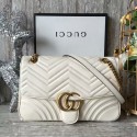 Gucci GG Marmont Velvet Shoulder Bag 443496A White HY6099EB28