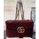 Gucci GG Marmont Velvet Shoulder Bag 443497 Purple HY3098qB82