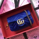 Gucci GG Marmont Velvet Super Mini Bag 476433 Blue HY10474hk64
