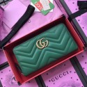 Gucci GG Marmont Zip Around Wallet 443123 Green HY3528Pu45