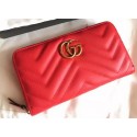 Gucci GG Marmont Zip Around Wallet 443123 Red HY2125fw56